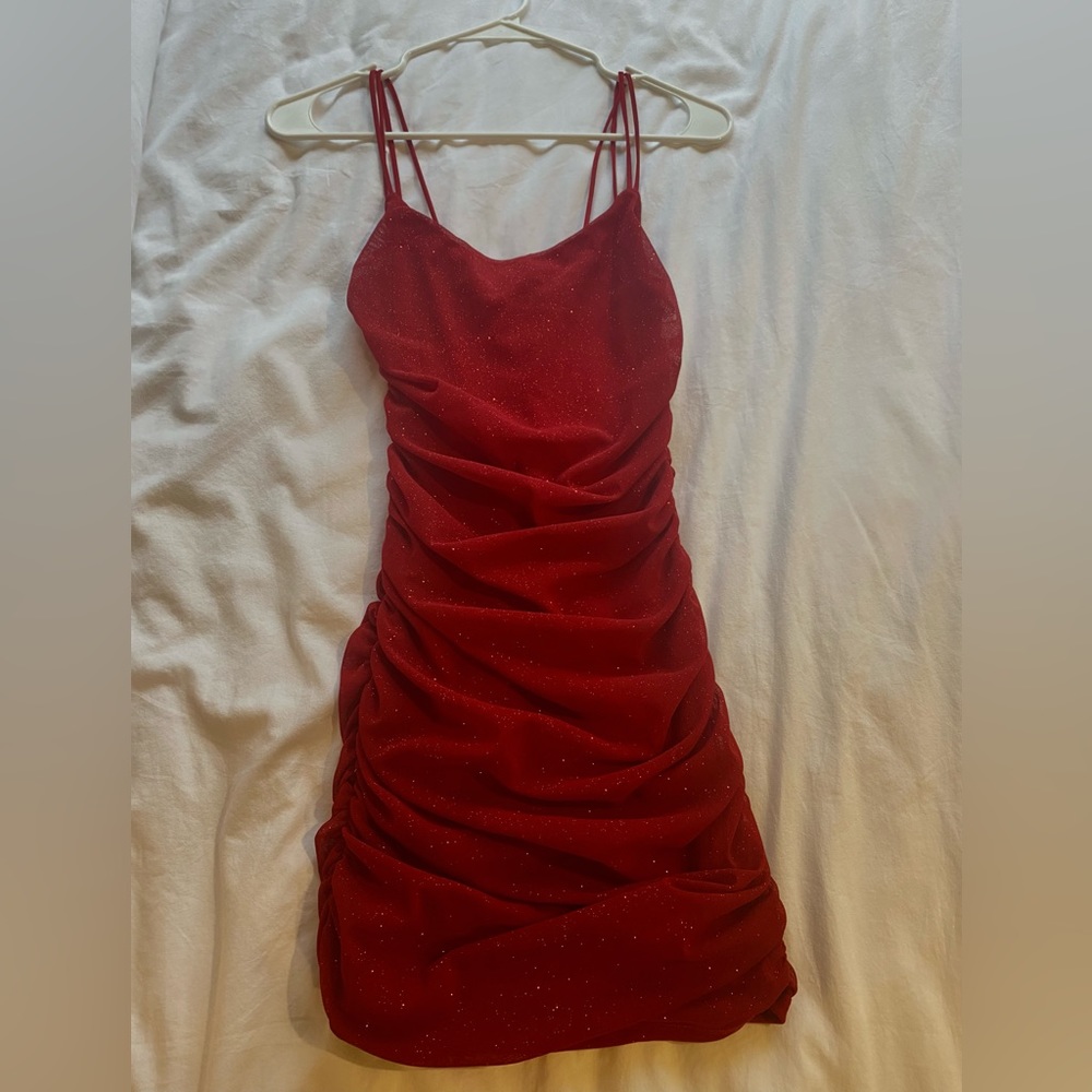 Lucy in the Sky - Breakaway Bodycon Shimmer Red